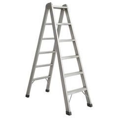 Aluminum ladder with six steps on each side, simple design, sturdy and practical for indoor or outdoor use