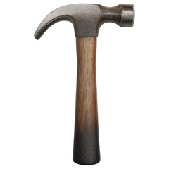 Claw hammer with wooden handle isolated on transparency background tool for construction and repair work