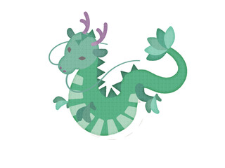 ポップな龍のイラスト