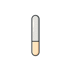 Pastel doodle nail file vector icon in a clean illustrated style. Manicure and nail care tool symbol for beauty, grooming, salon, and self-care projects, web design, apps, social media, and graphic