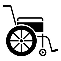 Wheelchair glyph solid vector icon isolated on white background