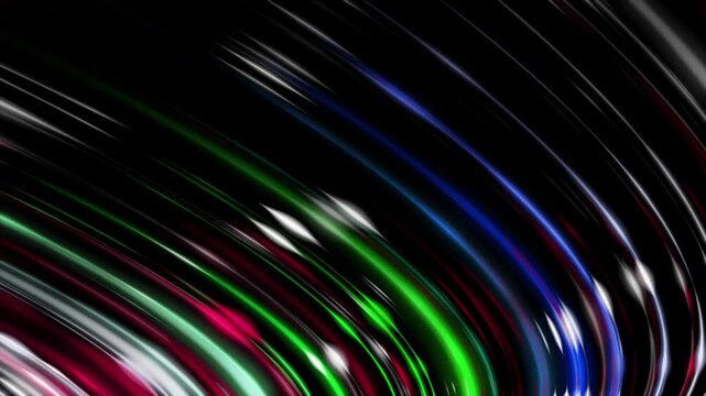 Vortex of neon Light. Spiraling rings of light against a deep black background. Looping 4k resolution video