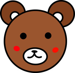 Cute Cartoon Bear Face Icon