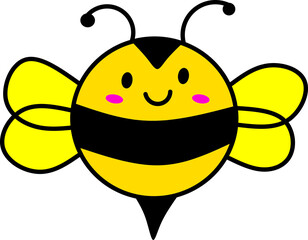 Cute Happy Cartoon Bumblebee Character
