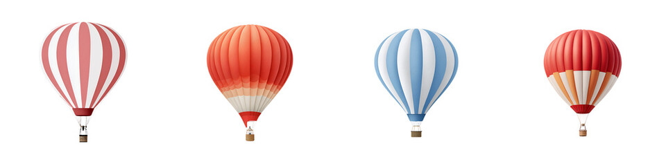 Fototapeta premium Vintage Hot Air Balloons: Colorful Retro Illustration Set