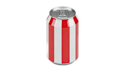 Striped Soda Can Isolated on White Background