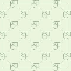 Seamless pattern on a green background with tissue icons. Line design for posters, social media, and banner templates.