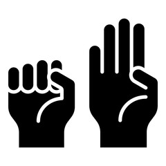  Sign language, hand glyph solid icon