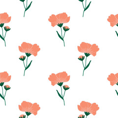 Flower vector seamless pattern illustration floral background.