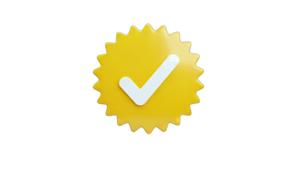 Verified Badge with Checkmark on White Background