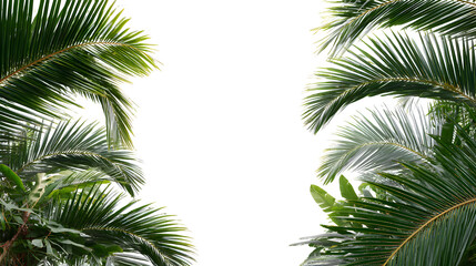 Fototapeta premium Palm tree with green leaves isolated on white background tropical nature summer plant