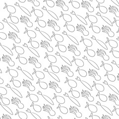 Marine background in the form of a cluster of painted fish and octopuses.