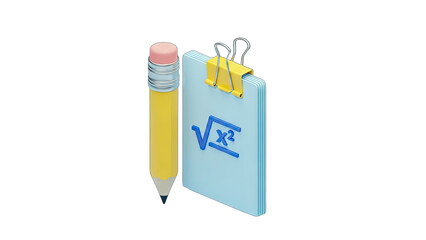 Pencil and Notepad with Math Formula - Education Concept