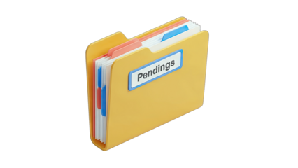 Pending Files in Yellow Folder - Business Concept
