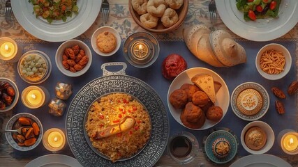 Traditional Iftar Feast Shared During Ramadan and Eid al-Fitr
