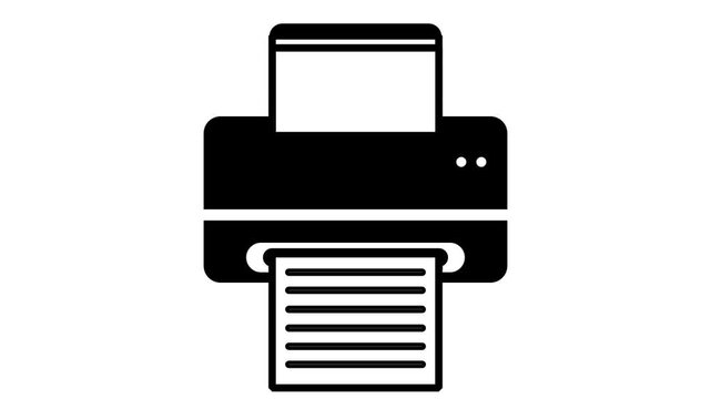 PRINTER ICON ANIMATION MOTION GRAPHIC WITH CHORMA KEY 
