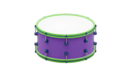Purple Drum Isolated on White Background
