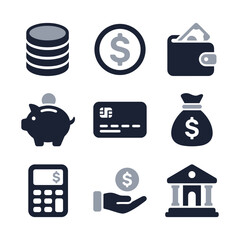 Simple Modern Financial Element Set Illustration Graphic Resource Asset