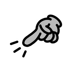 【Hand Gesture Icons &ndash; Pointing & Direction】"Dynamic Downward Pointing Hand Icon / 動きを示す下向き指差しアイコン"