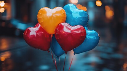 Heart-shaped balloons