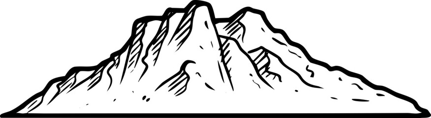 mountain sketch hand drawn illustration
