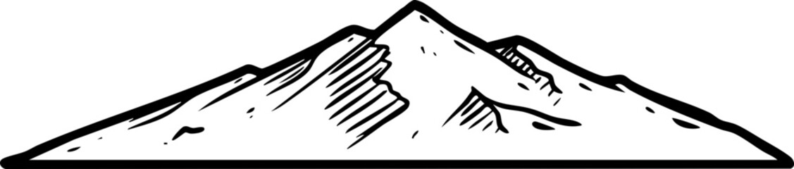 mountain sketch hand drawn illustration