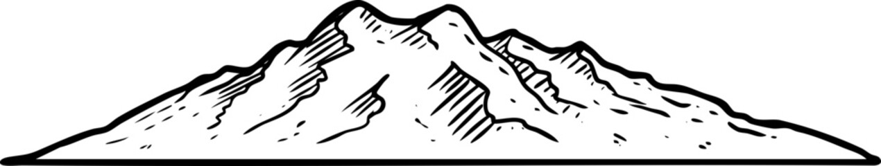 Obraz premium mountain sketch hand drawn illustration