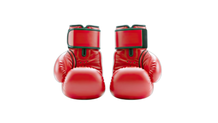 Red Boxing Gloves Isolated on White Background