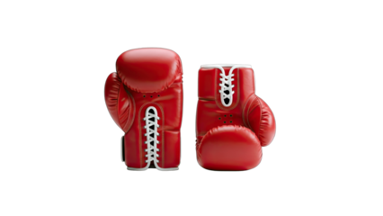 Red Boxing Gloves Isolated on White Background