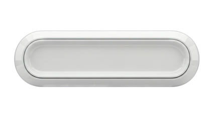 White Oval Recessed Door Handle Isolated on White Background