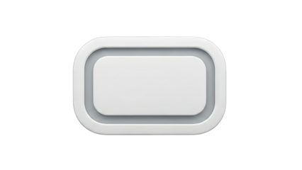 White Rectangular Button Isolated on White Background