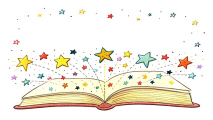 an open book with  colorful confetti on a transparent background. read across america day. 