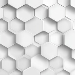 White background featuring repeating pattern of hexagonal shapes with varying depths and shadows