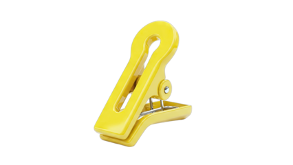 Yellow Clothes Peg Isolated on White Background