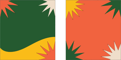 Abstract Geometric with Starbursts and Wavy