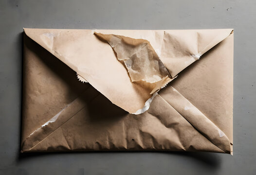 Brown paper envelope opening revealing hidden message