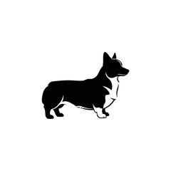 【Animals Icons – Basic】Corgi dog silhouette icon for pet and lifestyle design｜コーギー犬のシルエットアイコン ペット用