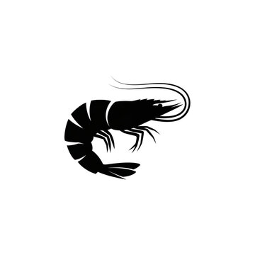【Animals Icons &ndash; Basic】Shrimp silhouette icon for food and design｜エビのシルエットアイコン（フード・デザイン用）