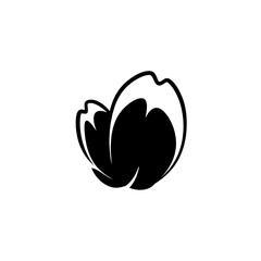 【Lifestyle Icons – Transport】Flower bud silhouette icon for nature and botanical design｜花のつぼみのシルエットアイコン 自然・植物用