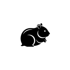 【Animals Icons – Basic】Guinea pig silhouette icon for pet and cute design｜モルモットのシルエットアイコン ペット用