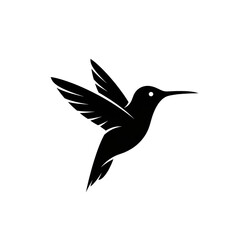 【Animals Icons – Basic】Hummingbird silhouette icon for nature and design｜ハチドリのシルエットアイコン（自然・デザイン用）