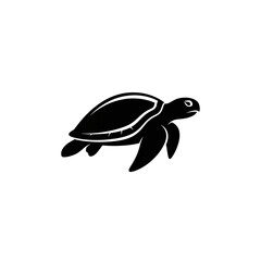 【Animals Icons – Basic】Sea turtle silhouette icon for logo and design｜ウミガメのシルエットアイコン（ロゴ・デザイン用）