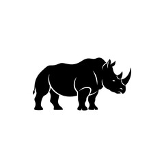 【Animals Icons – Basic】Rhinoceros silhouette icon for logo and design｜サイのシルエットアイコン（ロゴ・デザイン用）