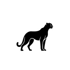 【Animals Icons – Basic】Big cat silhouette icon for wildlife and logo design｜大型ネコ科のシルエットアイコン 野生動物・ロゴ用