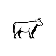 【Animals Icons – Basic】Cow silhouette icon for farm and agriculture design｜牛のシルエットアイコン 農業・牧場用