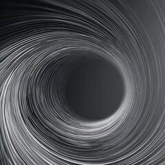 A swirling tunnel of gray and white lines leads into a dark circular abyss
