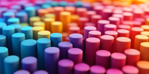 Obraz premium Colorful Marker Pens in Vibrant Rainbow Arrangement for Creative Art and Design