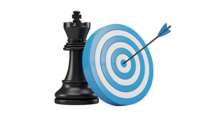 Strategic planning leads to successful goal achievement with a bullseye hit