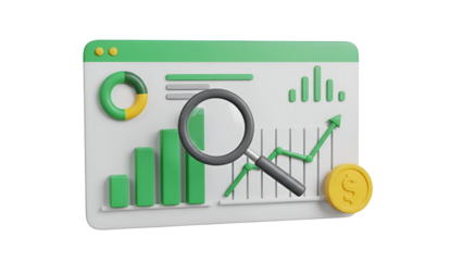 Analyzing financial data and business growth trends on a virtual dashboard
