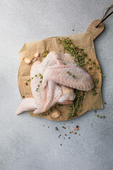 Spiced Turkey Wings on Wooden Board